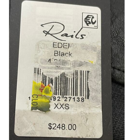 Rails Edem Skirt Black Faux Crinkle Leather Women's Size XXS New With Tags - Picture 4 of 12